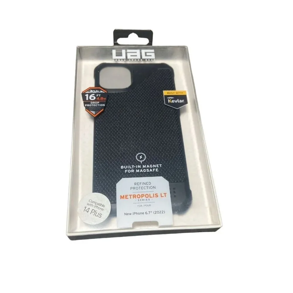 UAG Metropolis Rugged iPhone 14 Plus MagSafe Case Black Protective Cover NEW